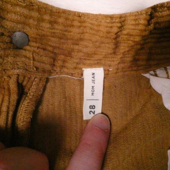 PacSun Brown Corduroy Mom Jeans Size 28 Camel Baggy Relaxed Leg Pants - Picture 8 of 9